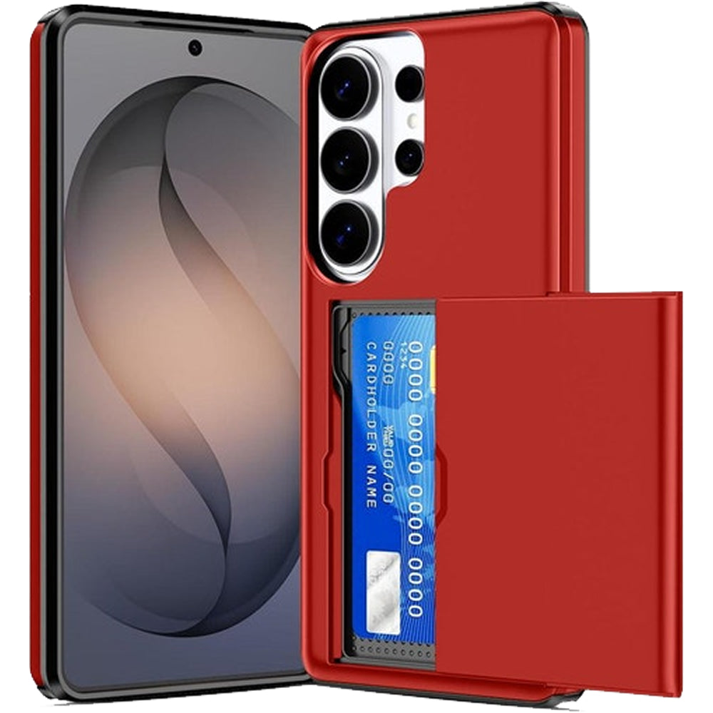 Samsung Galaxy S26 Ultra Shockproof Wallet Case Card Cover RED