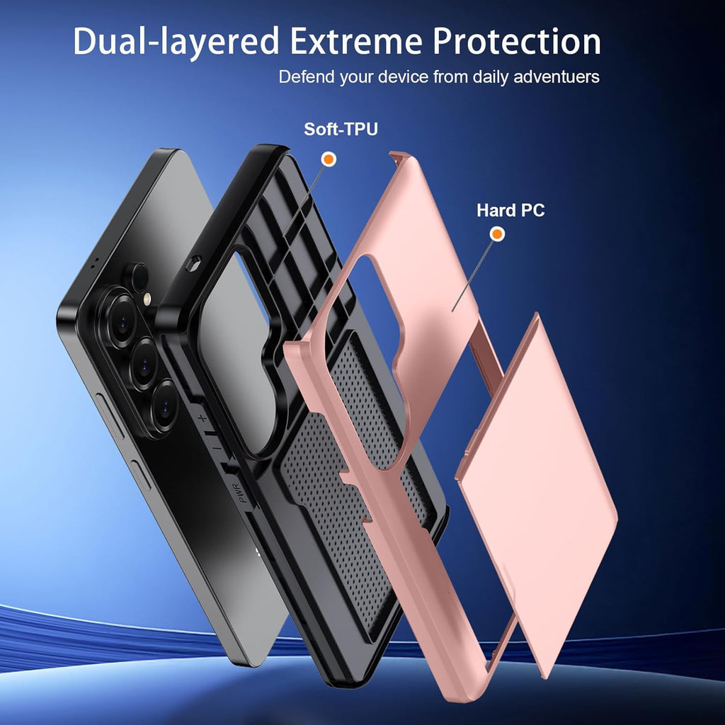 Samsung Galaxy S26 Ultra Shockproof Wallet Case Card Cover PINK