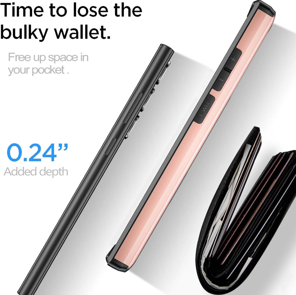 Samsung Galaxy S26 Ultra Shockproof Wallet Case Card Cover PINK