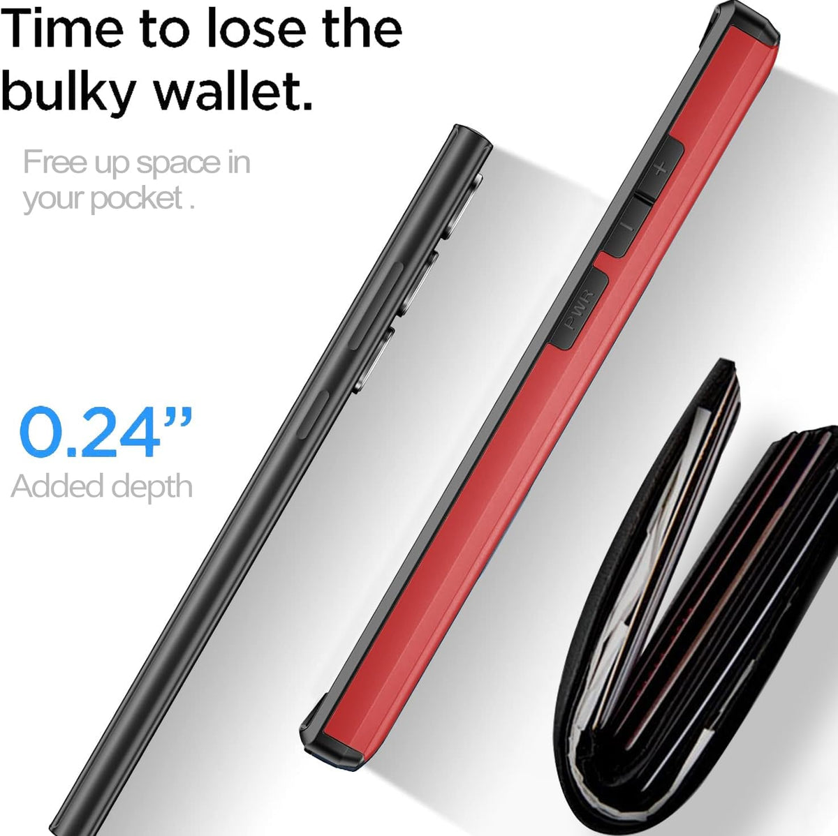Samsung Galaxy S26 Ultra Shockproof Wallet Case Card Cover RED