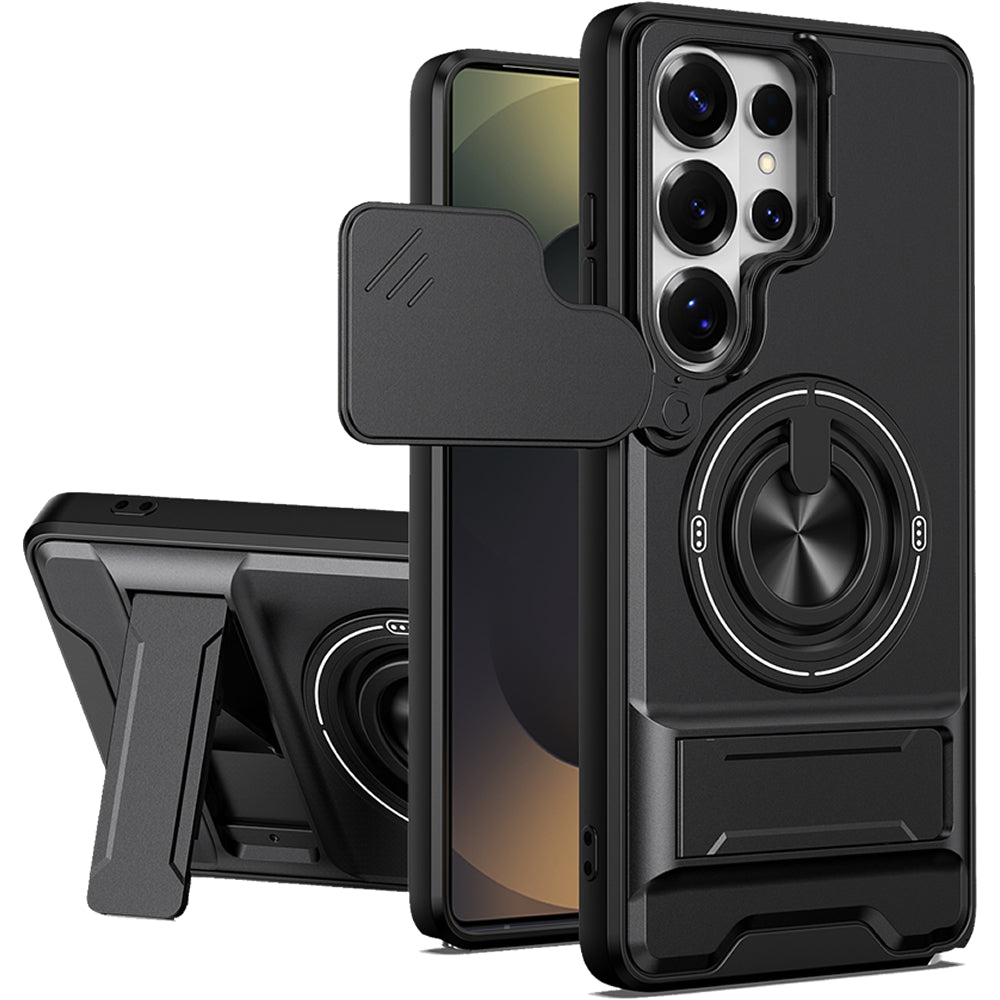 Samsung S26 Ultra Magnetic Kickstand Case with Camera Slide Cover BLACK