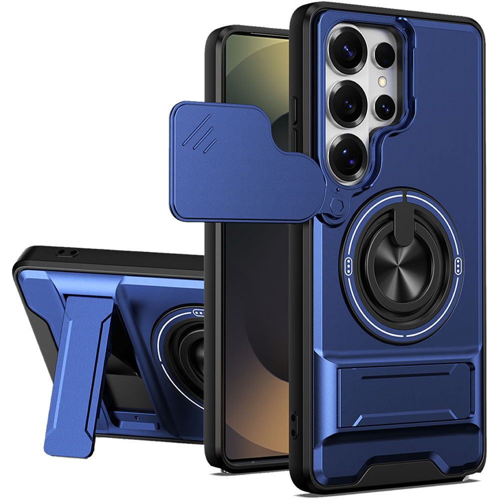 Samsung S26 Ultra Magnetic Kickstand Case with Camera Slide Cover BLUE