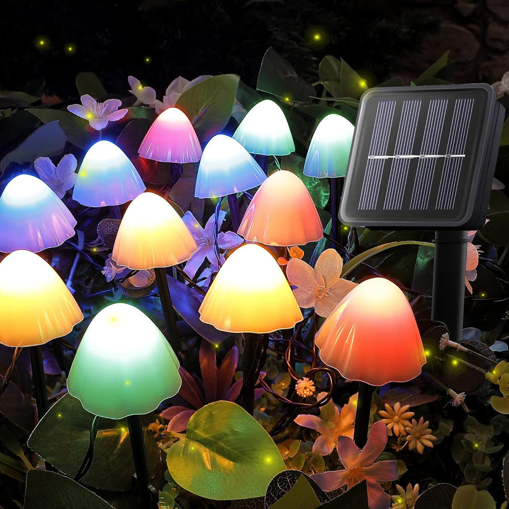 5m 20LED Solar Mushroom String Lights