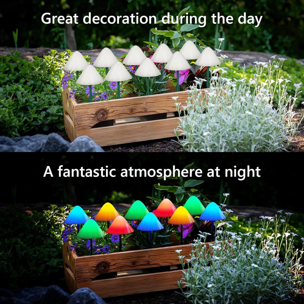 5m 20LED Solar Mushroom String Lights