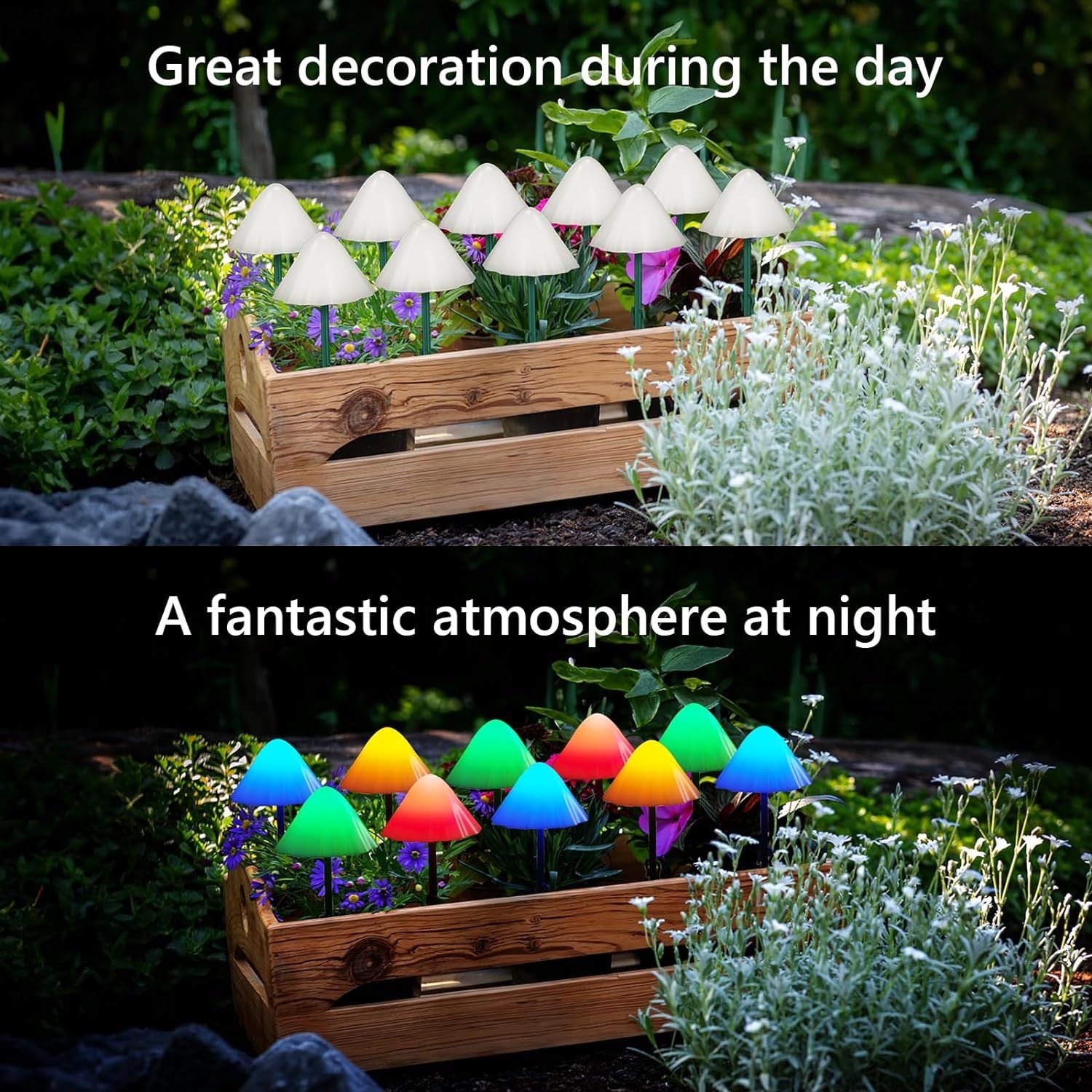 5m 20LED Solar Mushroom String Lights