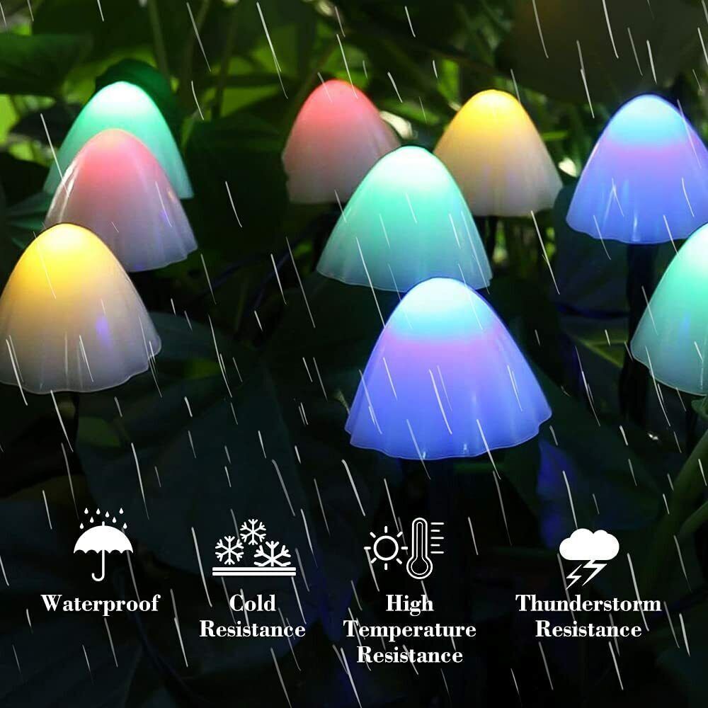 5m 20LED Solar Mushroom String Lights