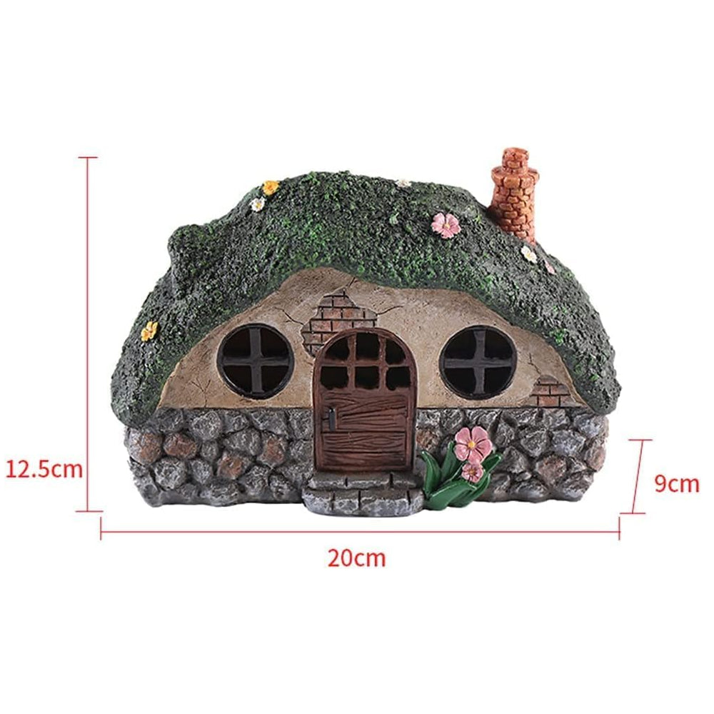 Solar Fairy House Garden Statue LED Resin Outdoor Fairy Garden Decor