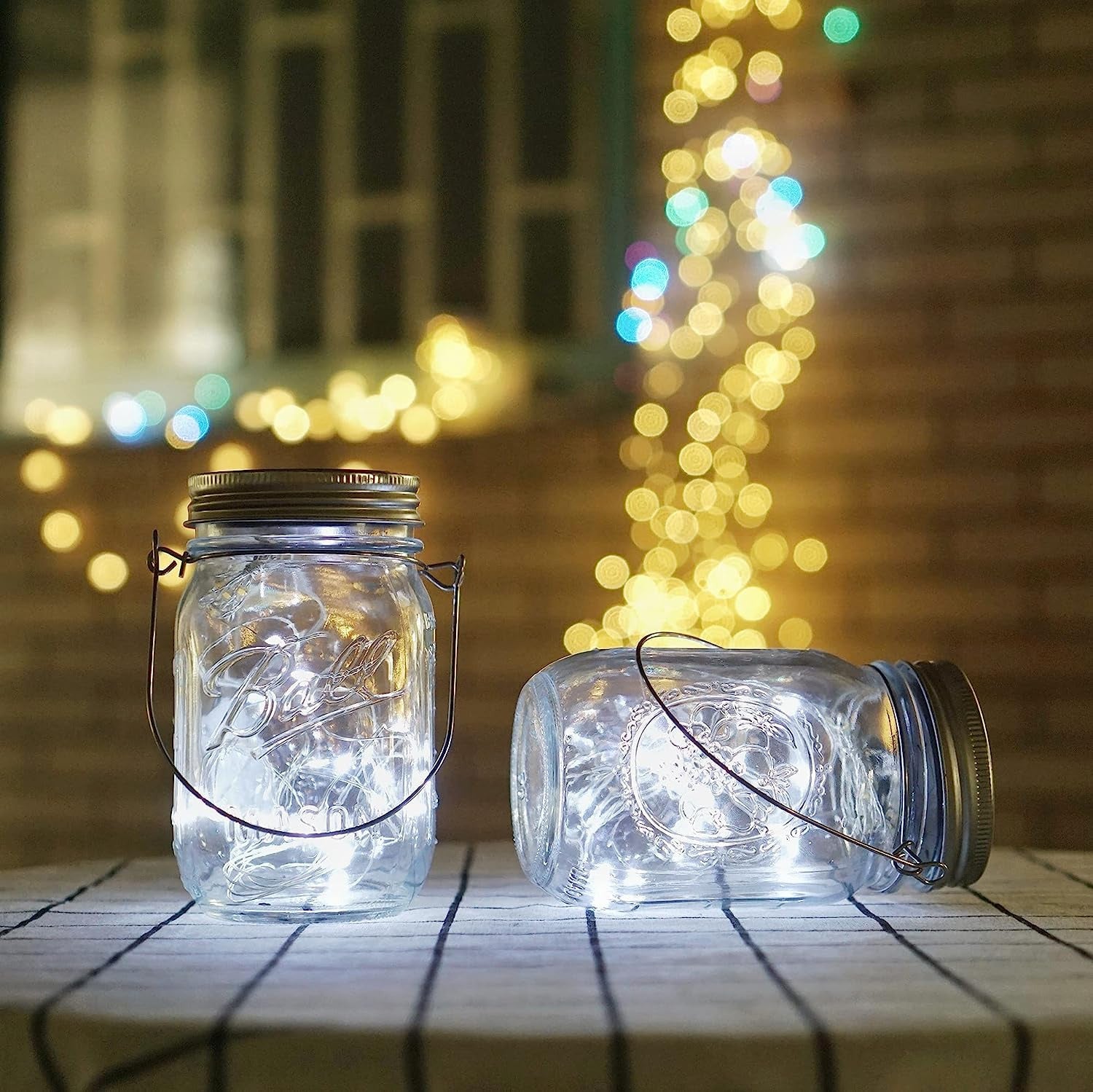 Solar Mason Jar Garden Lantern Lights-Cool White