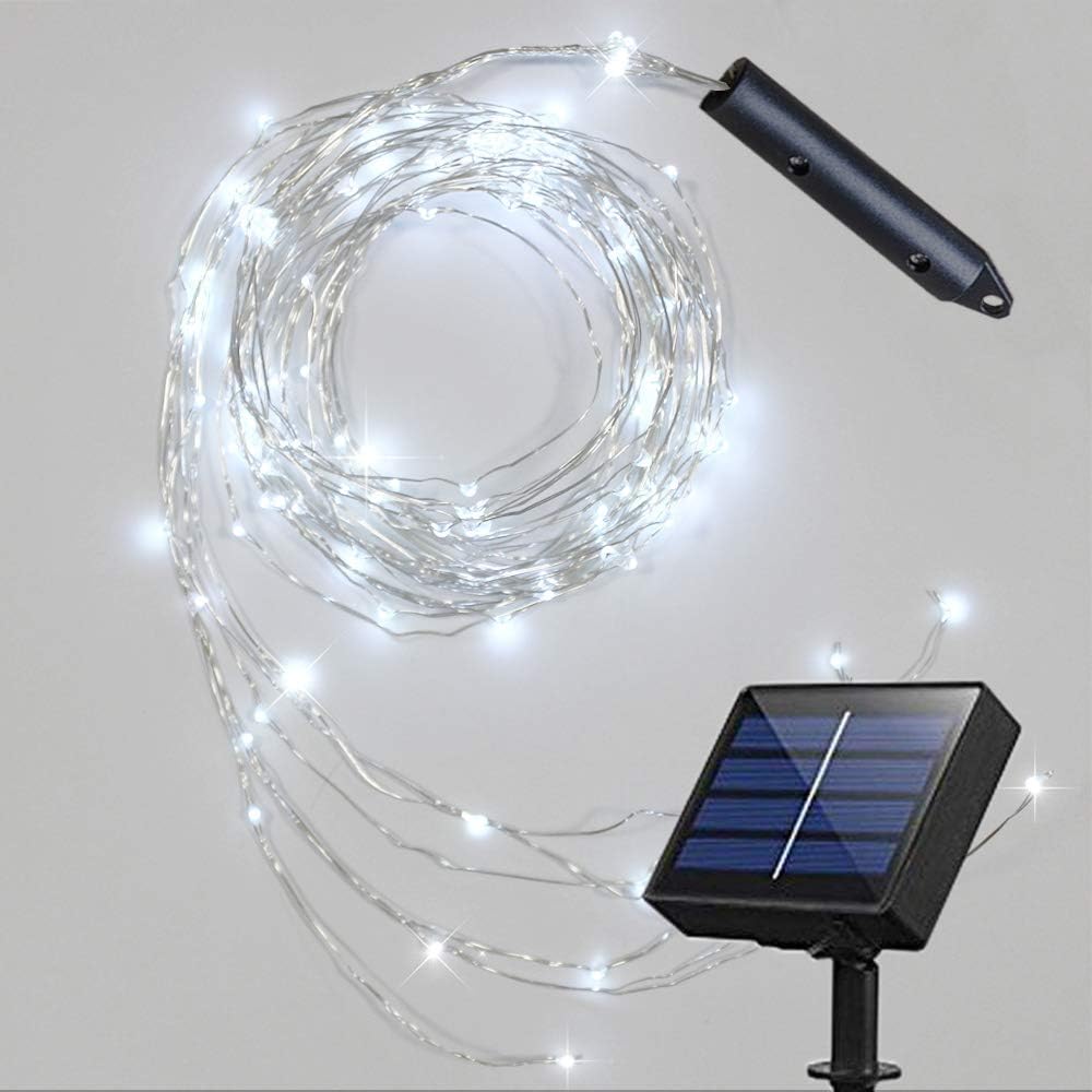 1m 100LEDs Solar Waterfall Lights Waterproof Outdoor Solar Garden Fairy String Lights