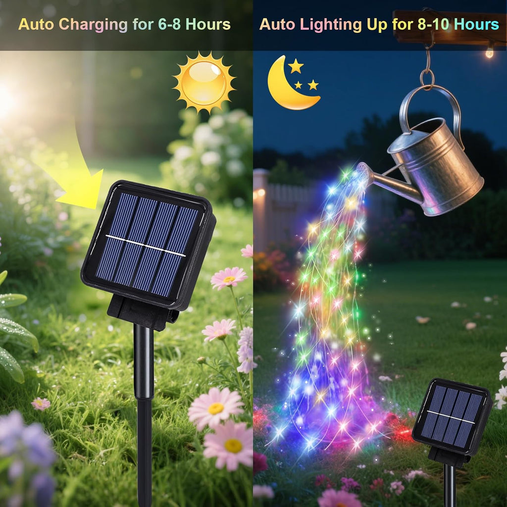 Solar Waterfall Garden String Lights-Multicolor