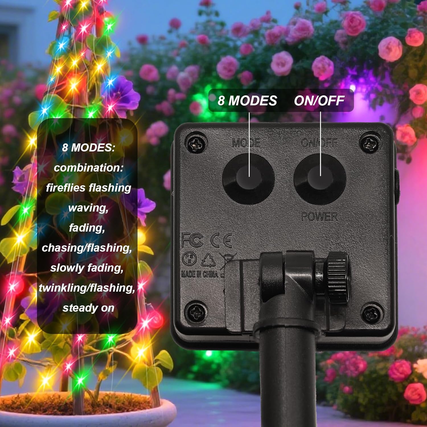 Solar Waterfall Garden String Lights-Multicolor