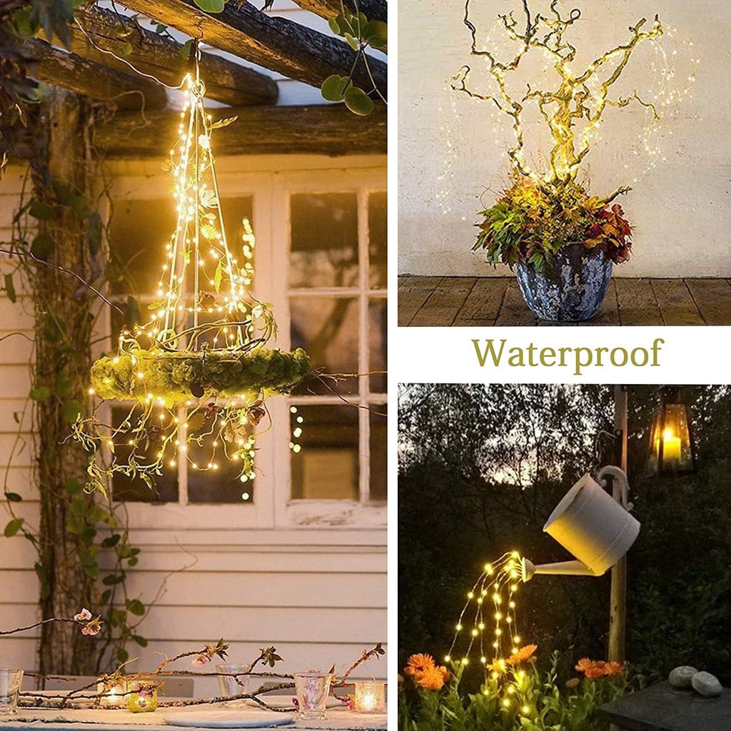 Solar Waterfall Garden String Lights-Warm White