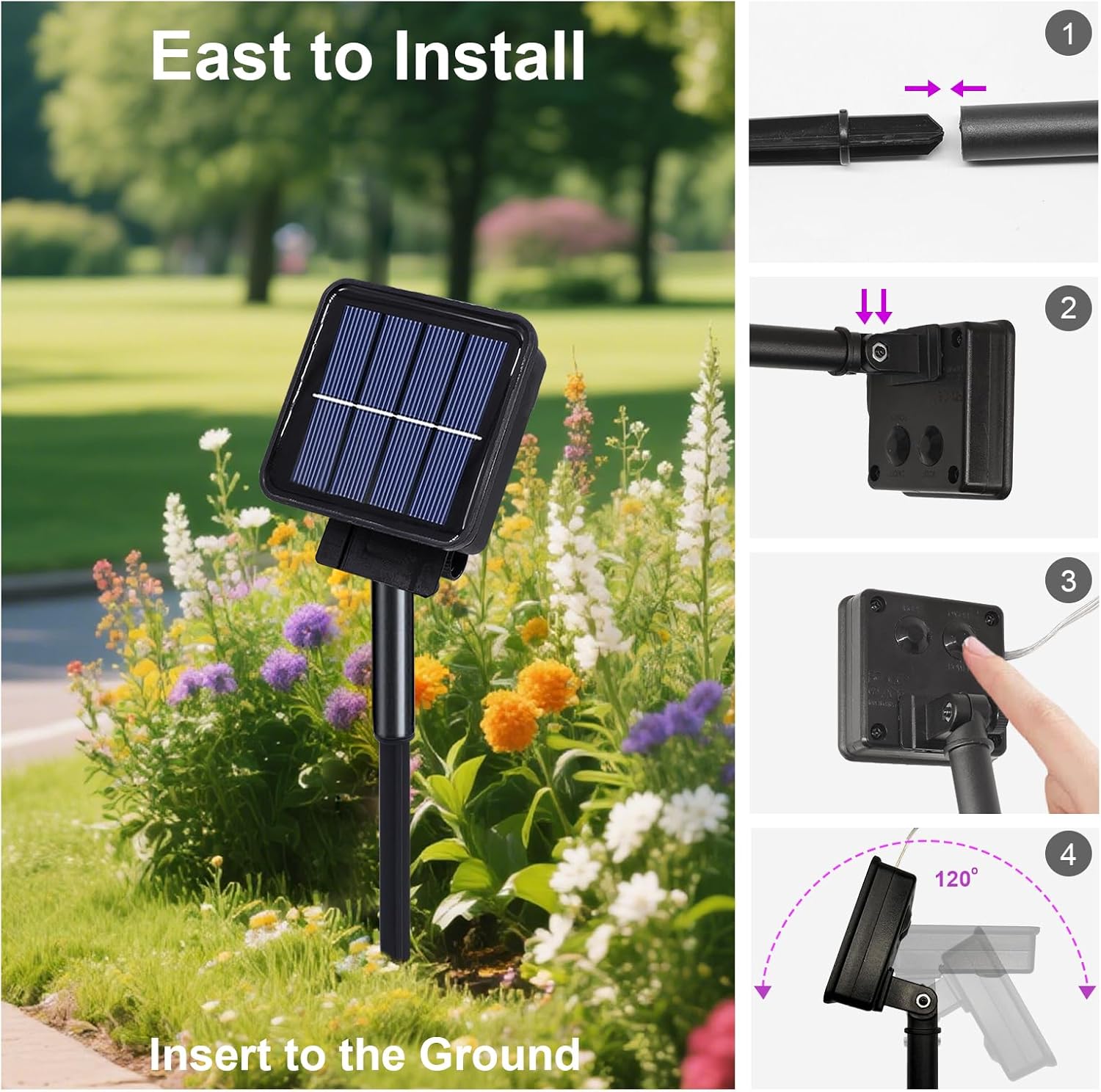 1m 100LEDs Solar Waterfall Lights Waterproof Outdoor Solar Garden Fairy String Lights