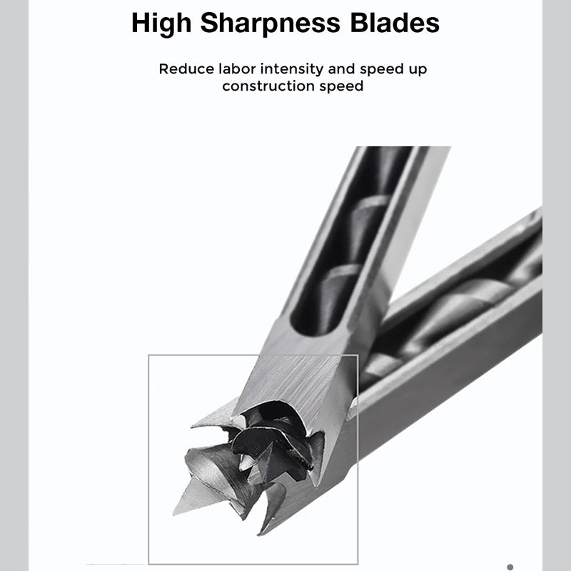 HSS Mortising Chisel Set 4PCS Square Hole Woodworking Drill Bits