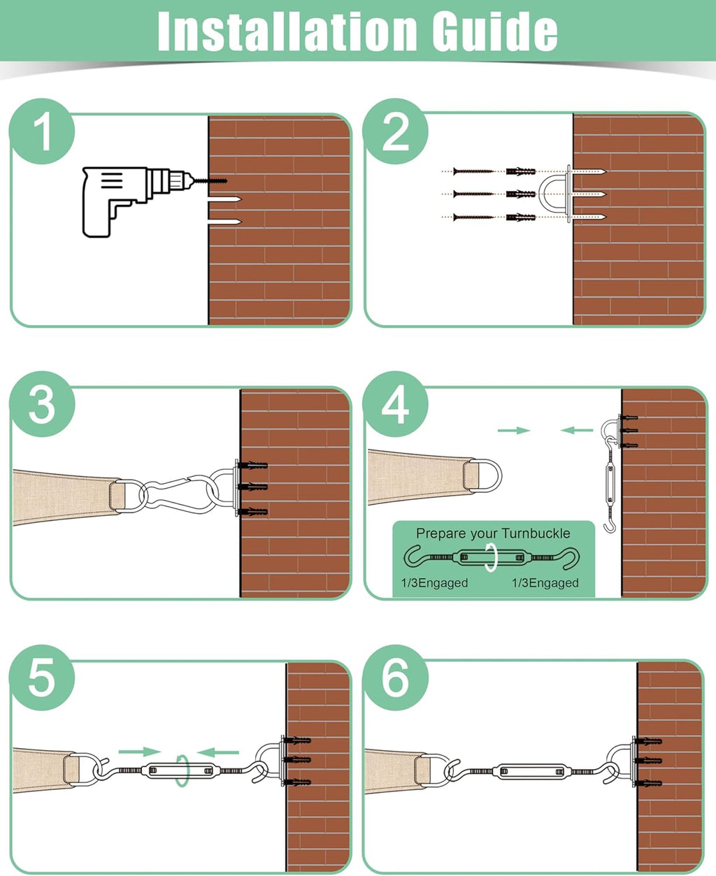 Sun Shade Sail Hardware
