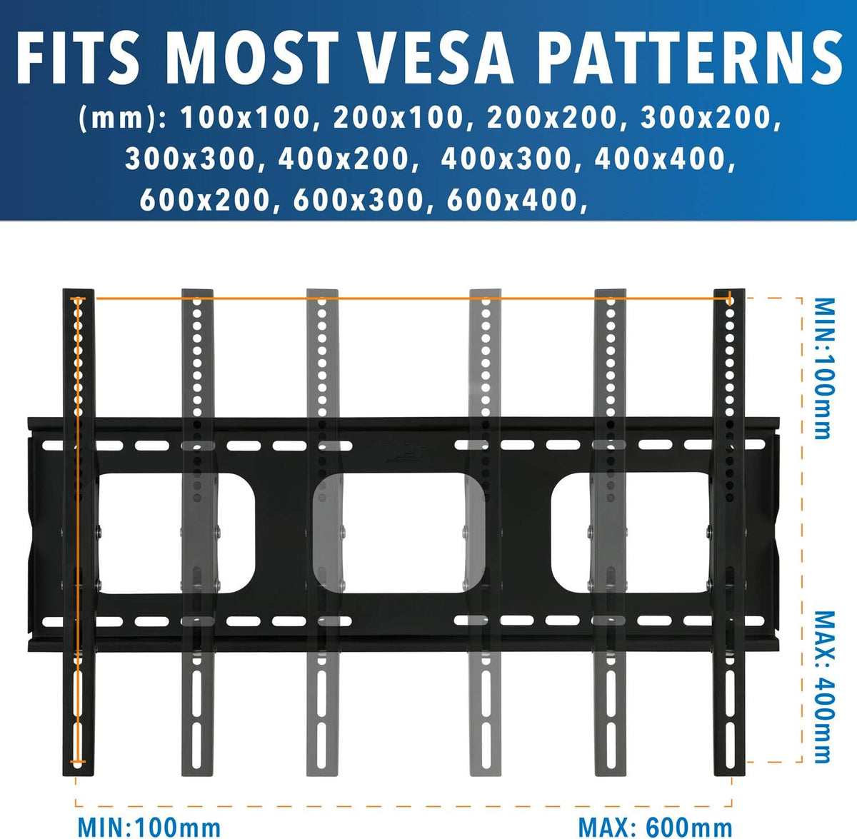 Low Profile Fixed TV Wall Mount for 32" - 75" TVs