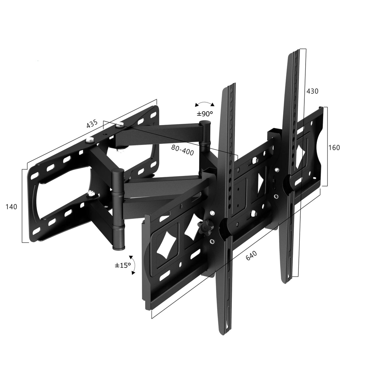 Tilt Extendable Full Motion Wall Mount for 32" - 85" TVs