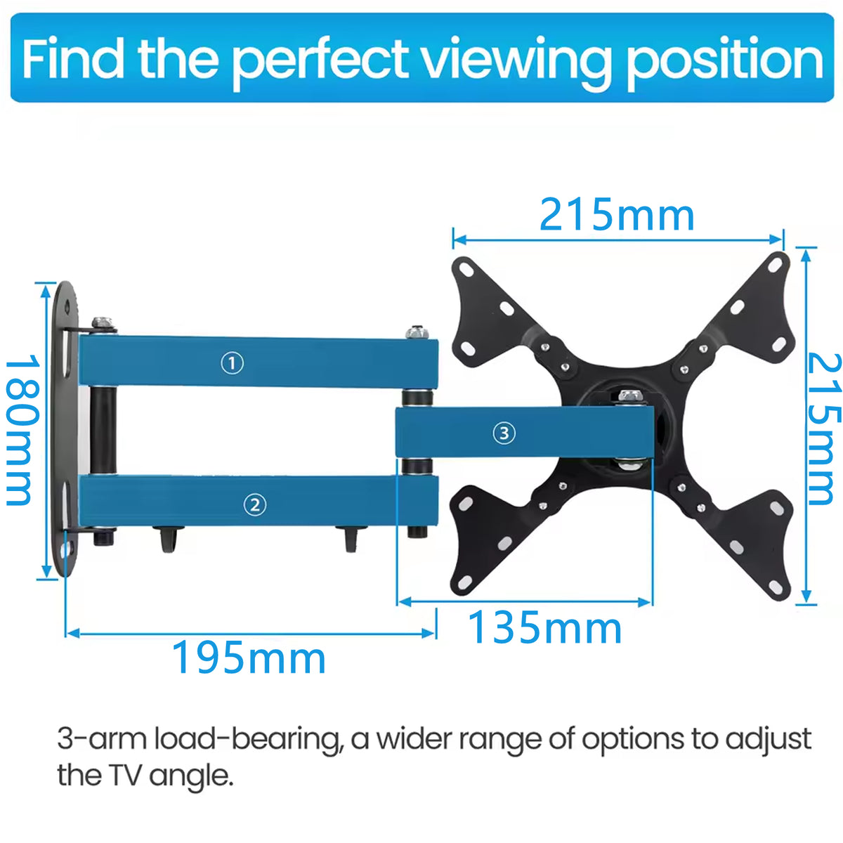 360° Rotating Full Motion TV Wall Mount for 14" - 37" TVs