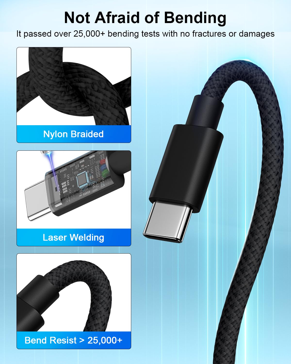 USB C To C Cable PD 60W 3A Fast Charging 2M