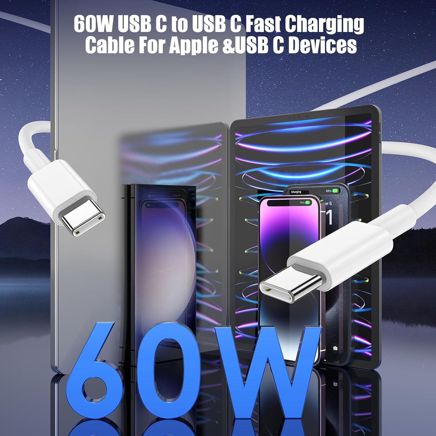 USB C to USB C Fast Charging Cable for Samsung - 2m