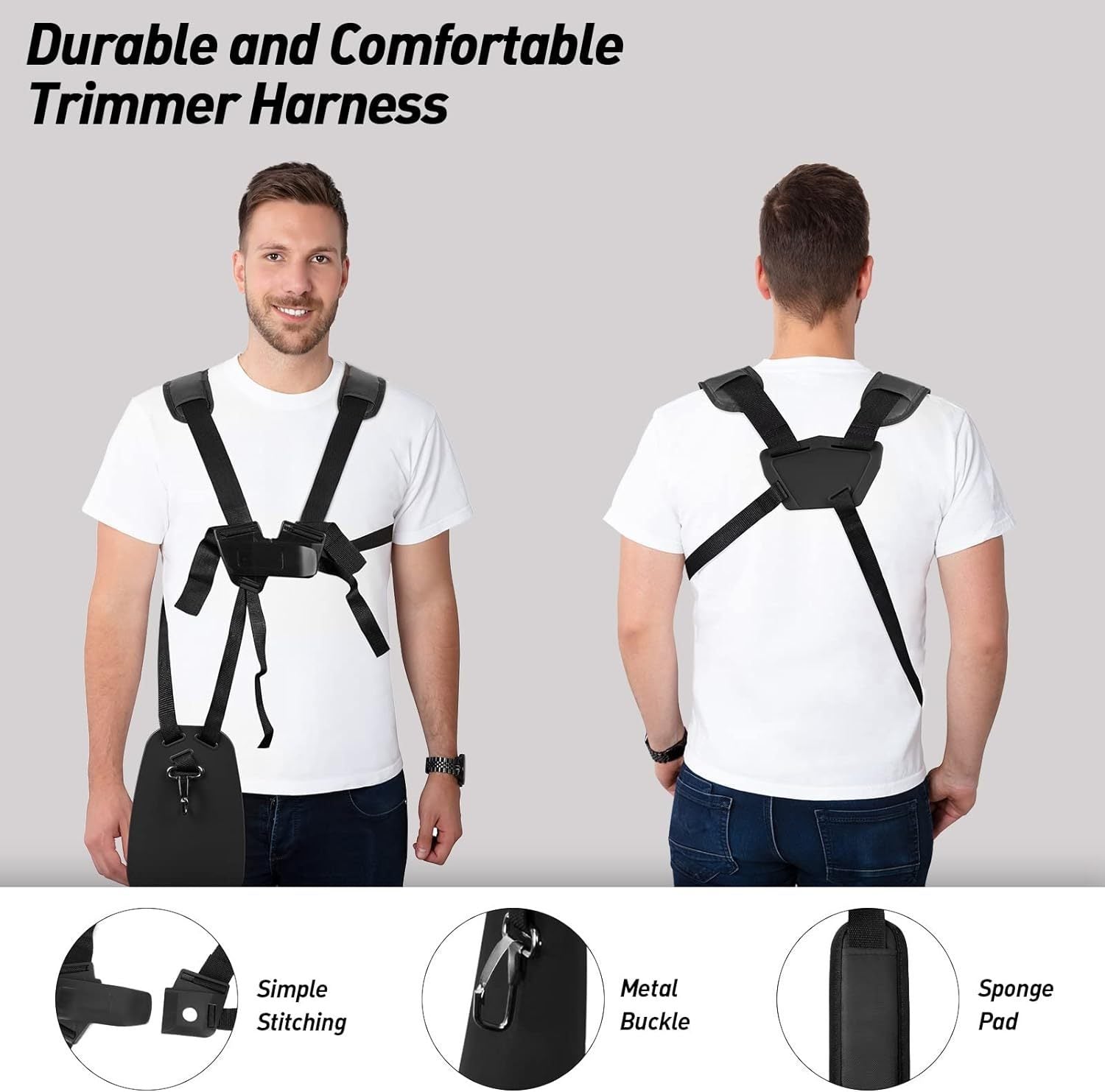 Universal Double Shoulder Trimmer Harness Strap Brush Cutter Weed Eater Support Belt
