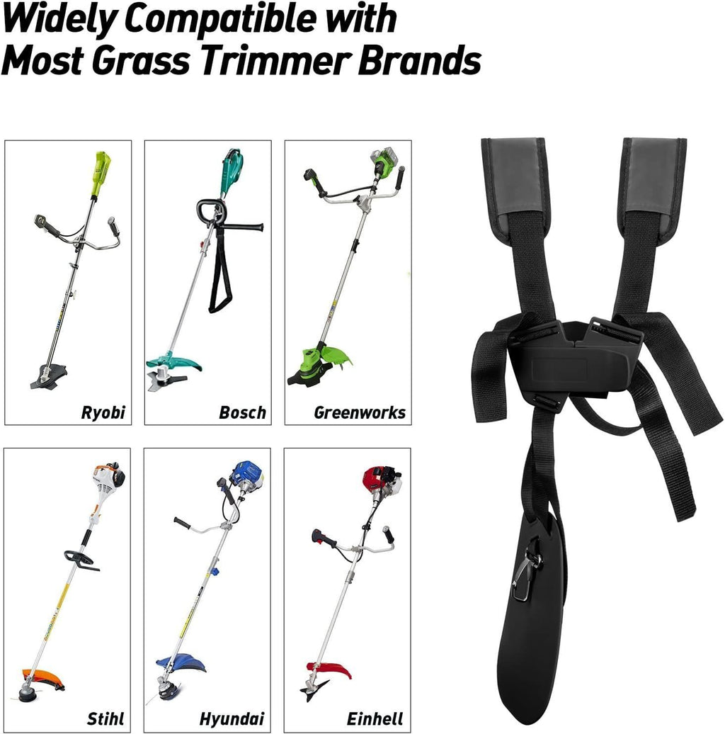 Universal Double Shoulder Trimmer Harness Strap Brush Cutter Weed Eater Support Belt