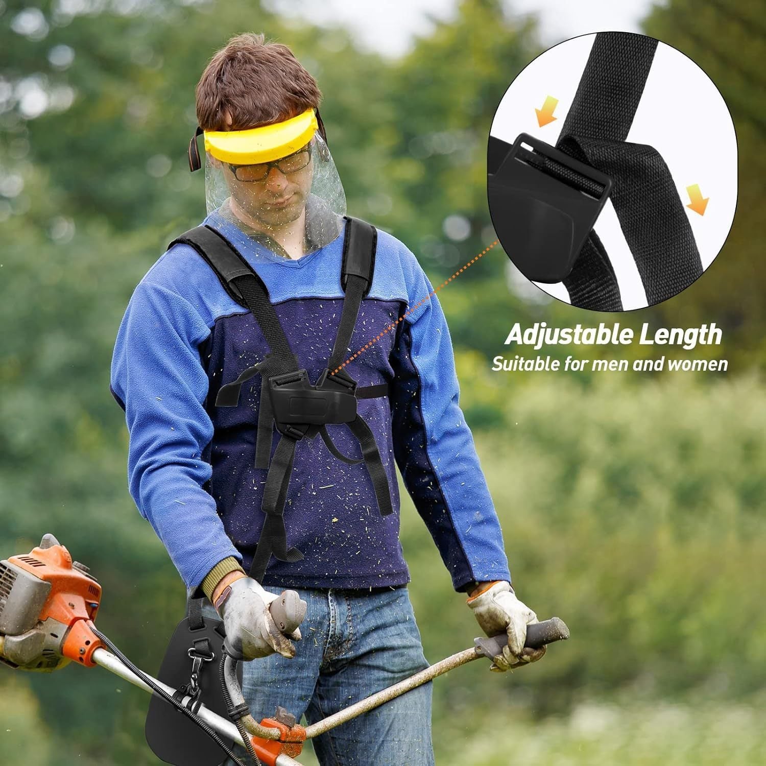 Universal Double Shoulder Trimmer Harness Strap Brush Cutter Weed Eater Support Belt