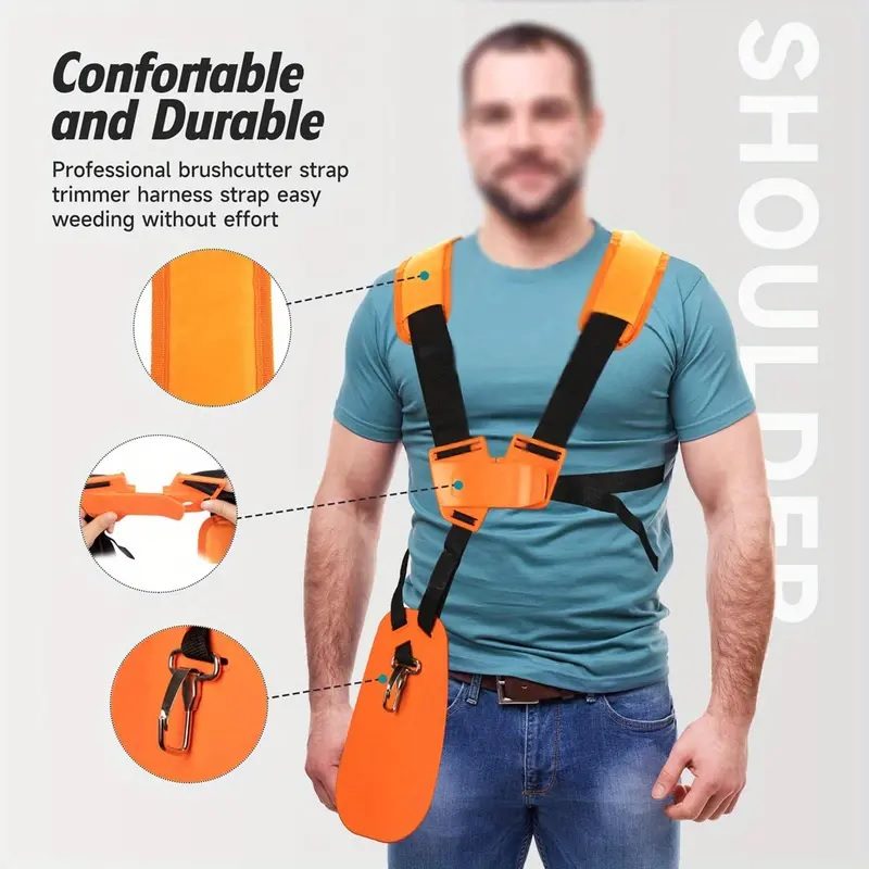 Universal Double Shoulder Trimmer Harness Strap Brush Cutter Weed Eater Support Belt