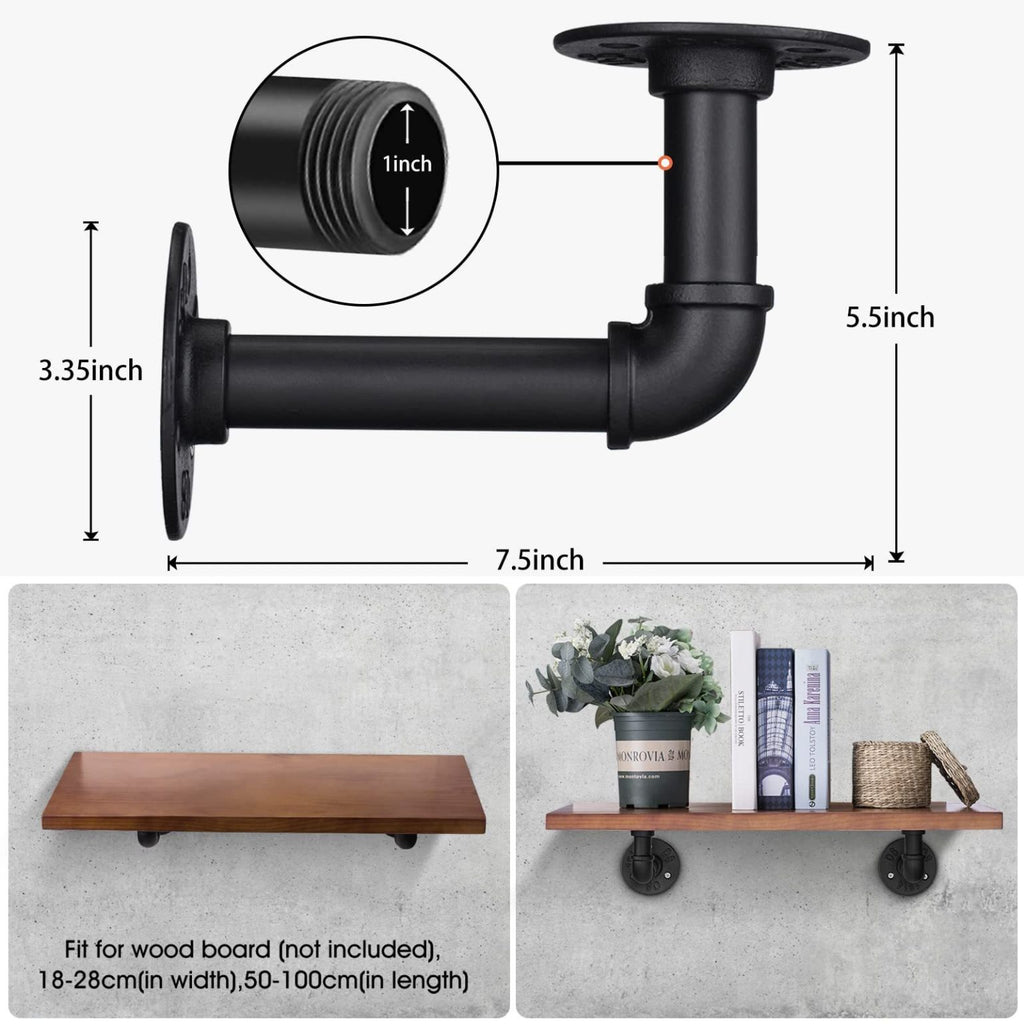 6 Pcs Industrial Rustic Shelf Brackets
