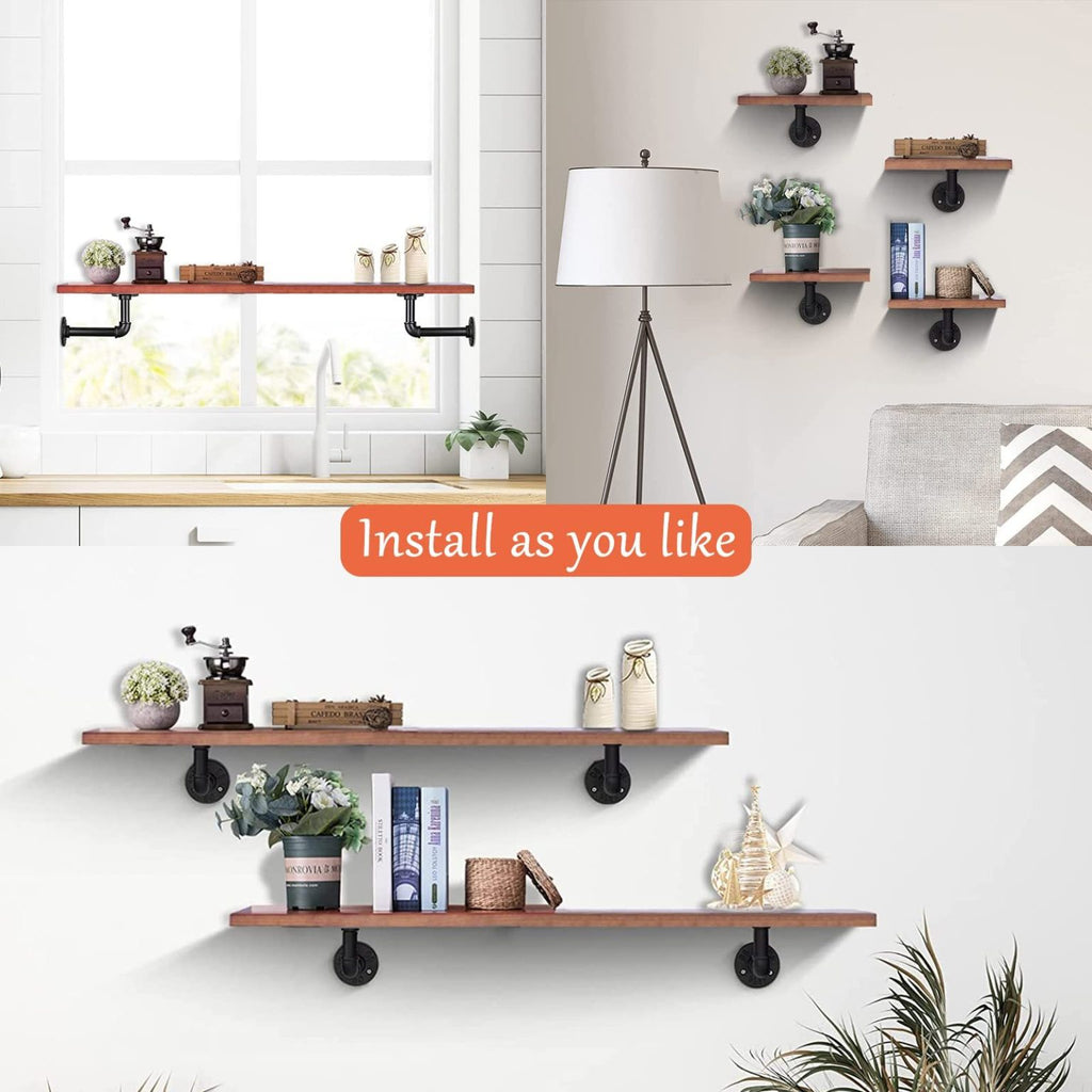 6 Pcs Industrial Rustic Shelf Brackets