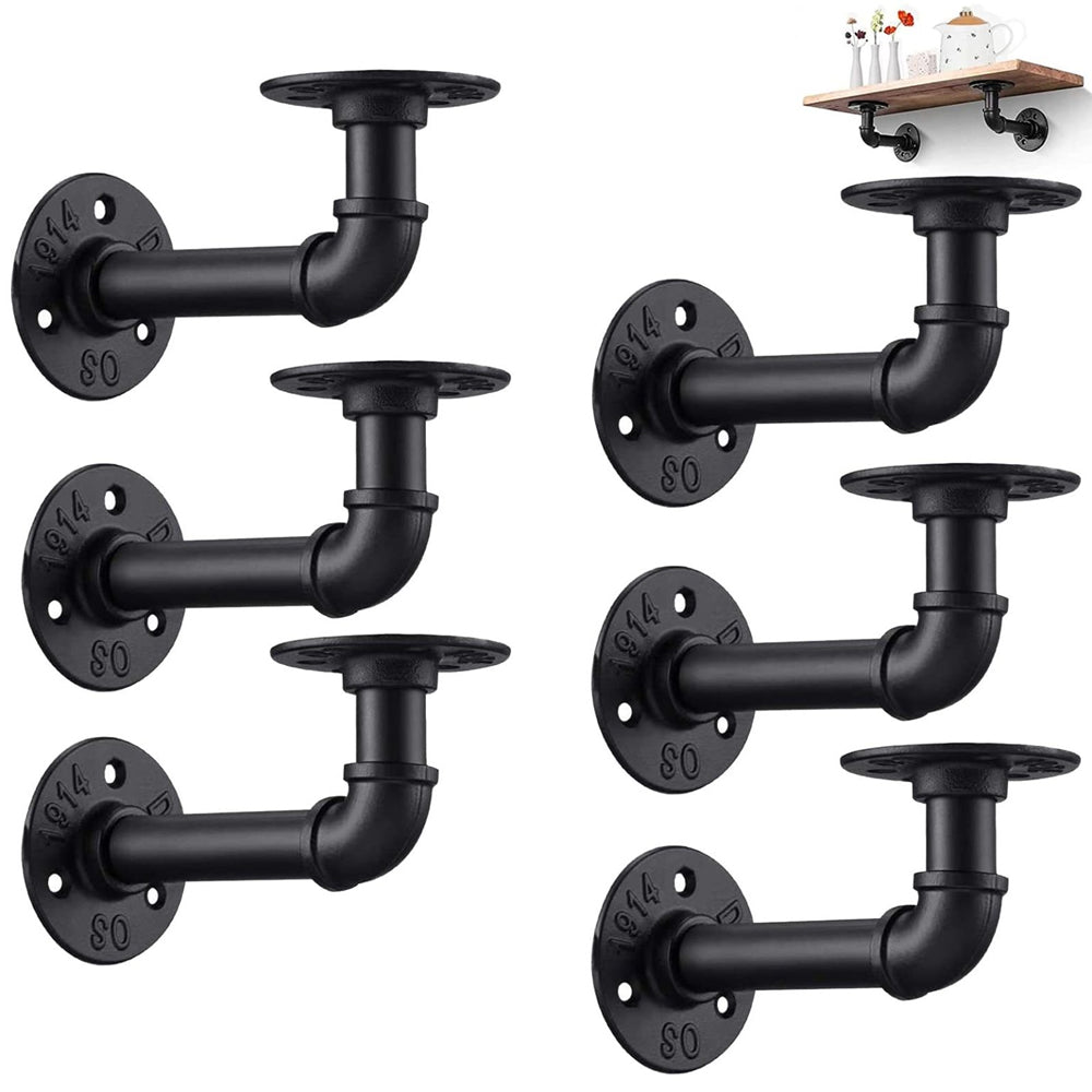 6 Pcs Industrial Rustic Shelf Brackets
