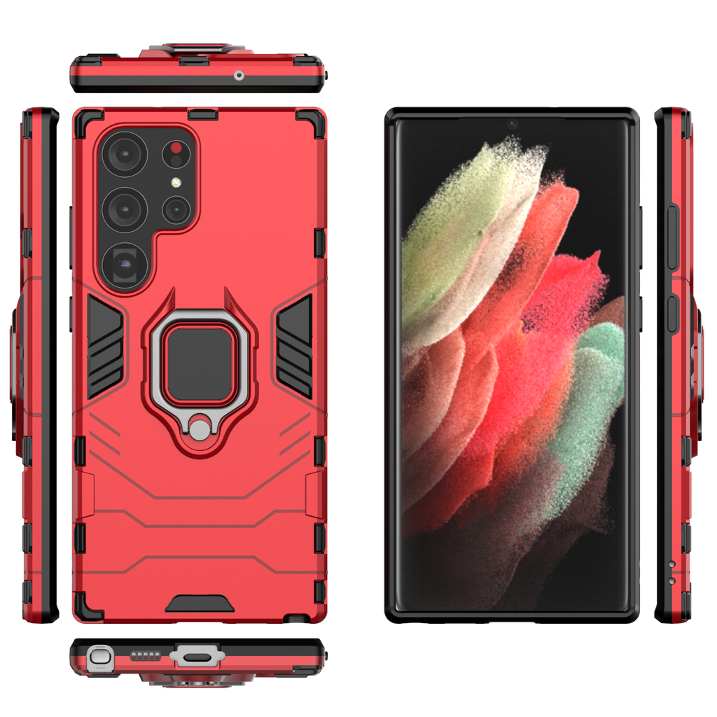 Samsung Galaxy S23 Ultra Rugged Tough Case Shockproof Hybrid Cover RED