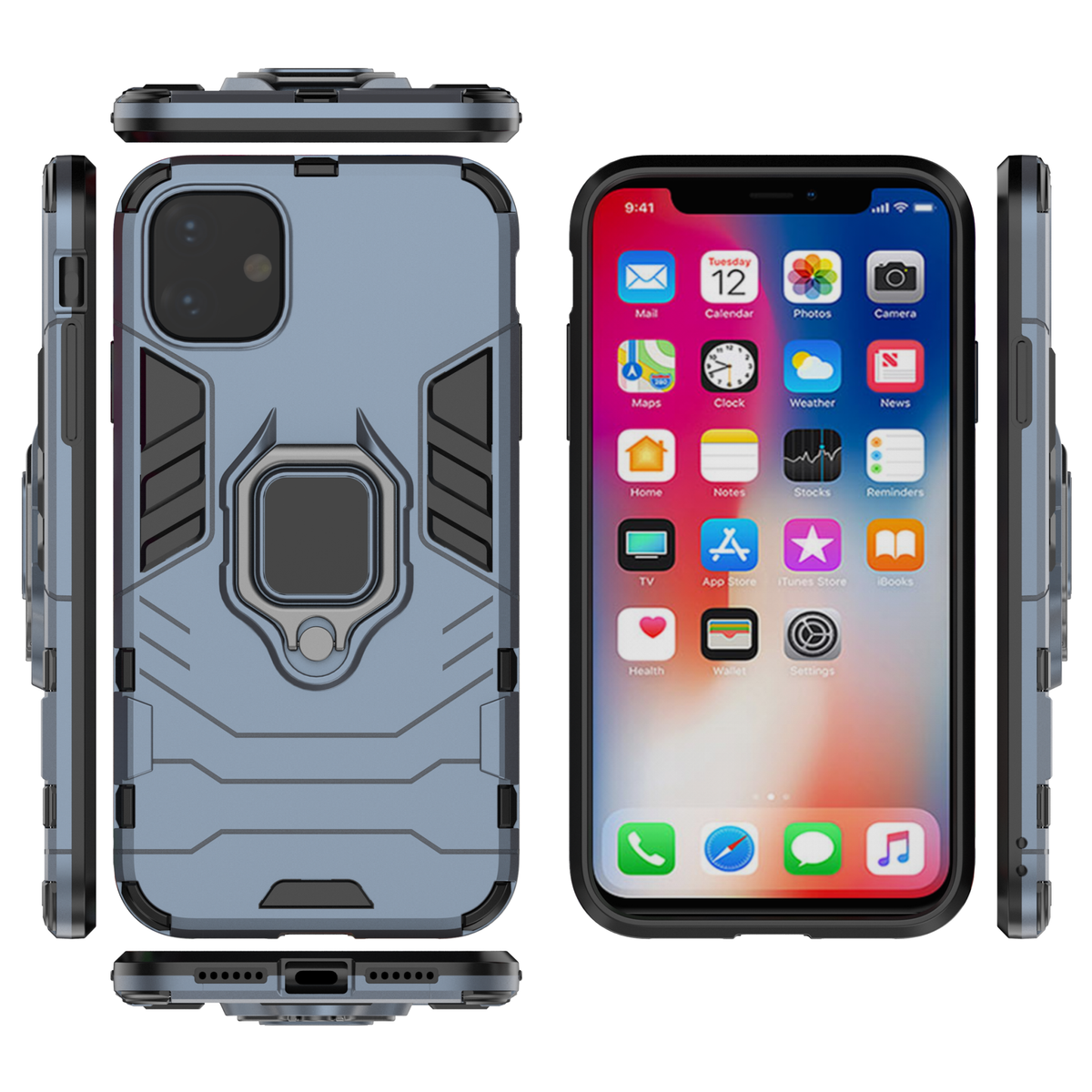 iPhone 11 Rugged Tough Case Shockproof Hybrid Cover BLUE