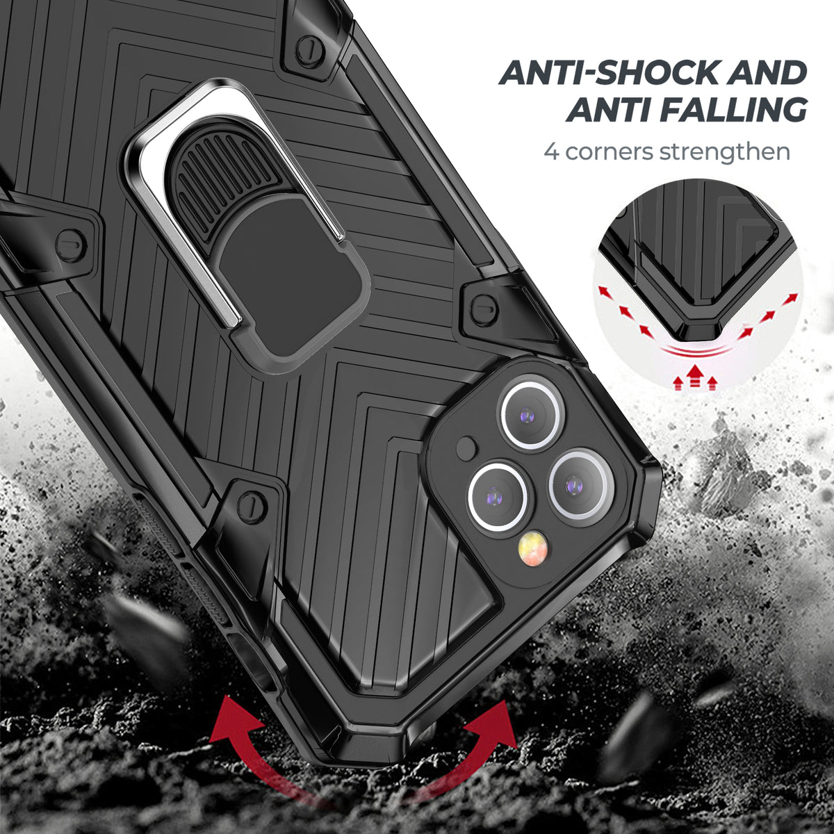 iPhone 11 Pro Rugged Tough Case Shockproof Hybrid Cover BLACK