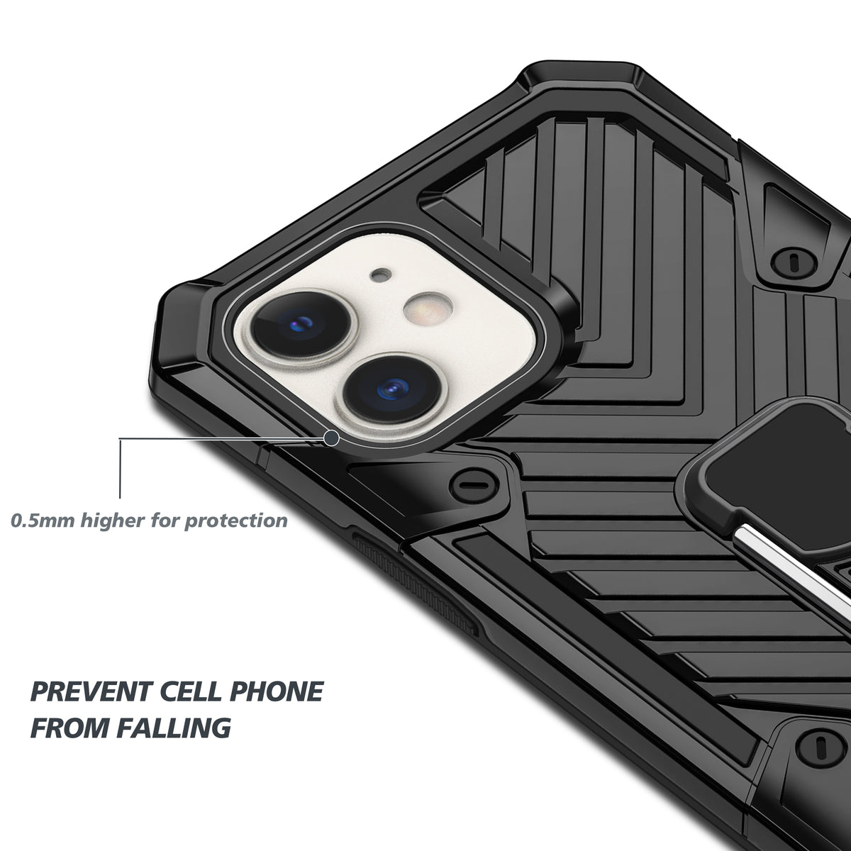 iPhone 12 Mini Rugged Tough Case Shockproof Hybrid Cover BLACK
