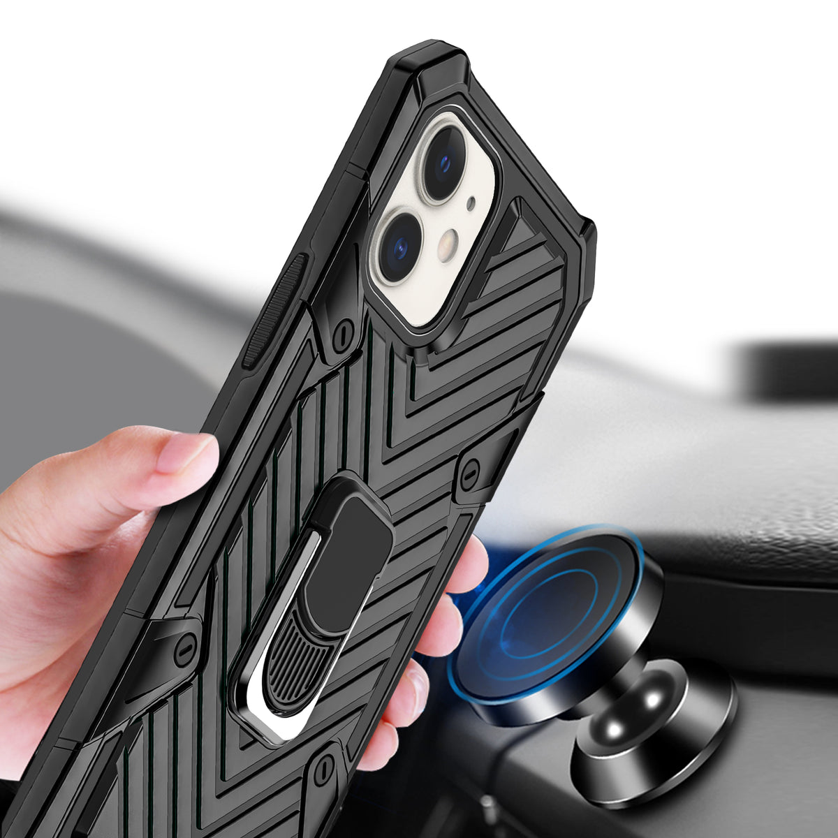 iPhone 12 Rugged Tough Case Shockproof Hybrid Cover BLACK