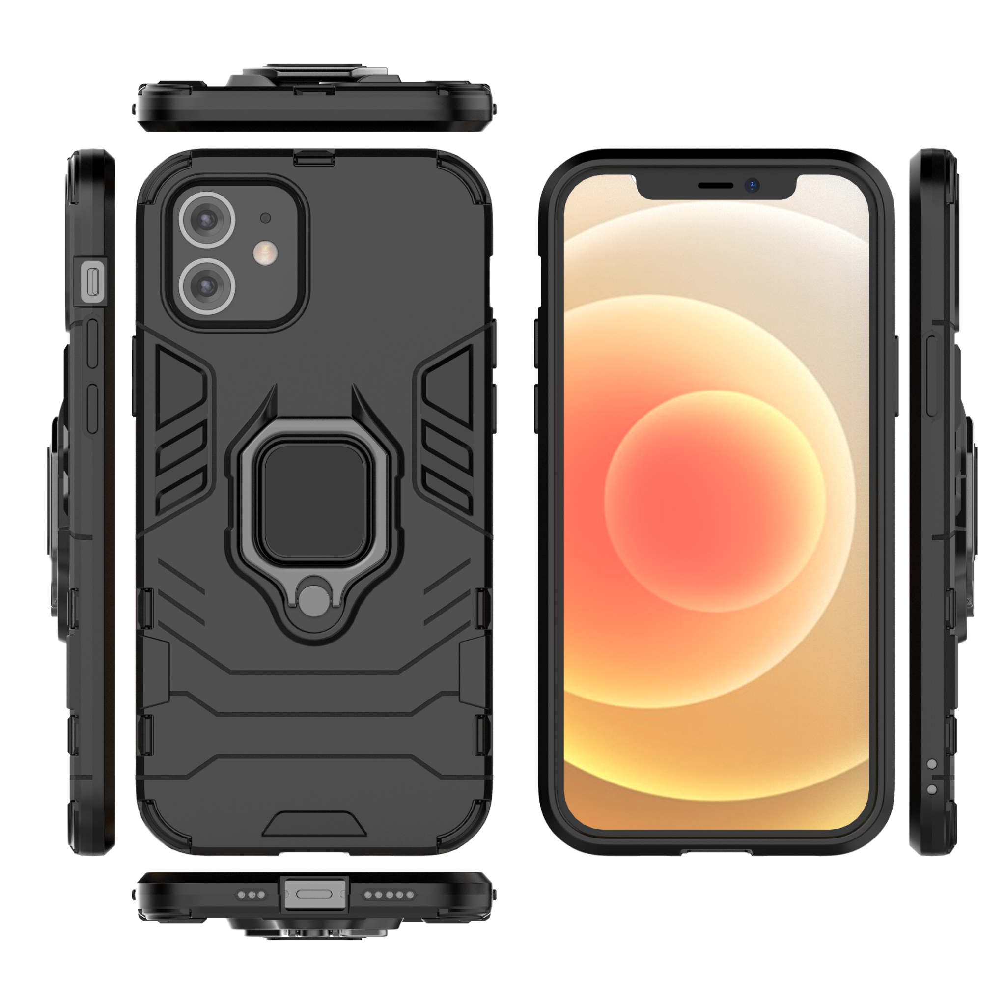 iPhone 12 Mini Rugged Tough Case Shockproof Hybrid Cover BLACK