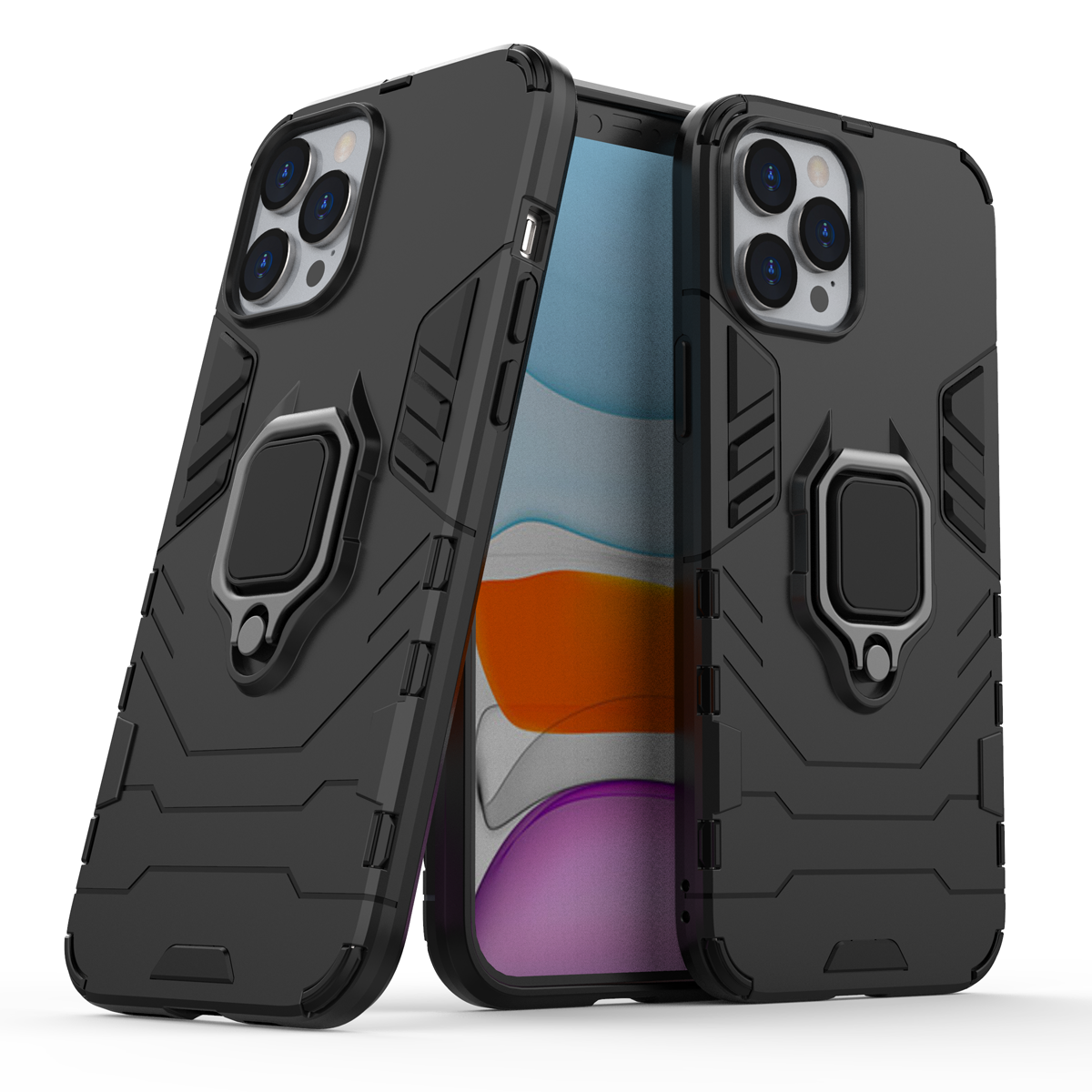 iPhone 12 Pro Max Rugged Tough Case Shockproof Hybrid Cover BLACK