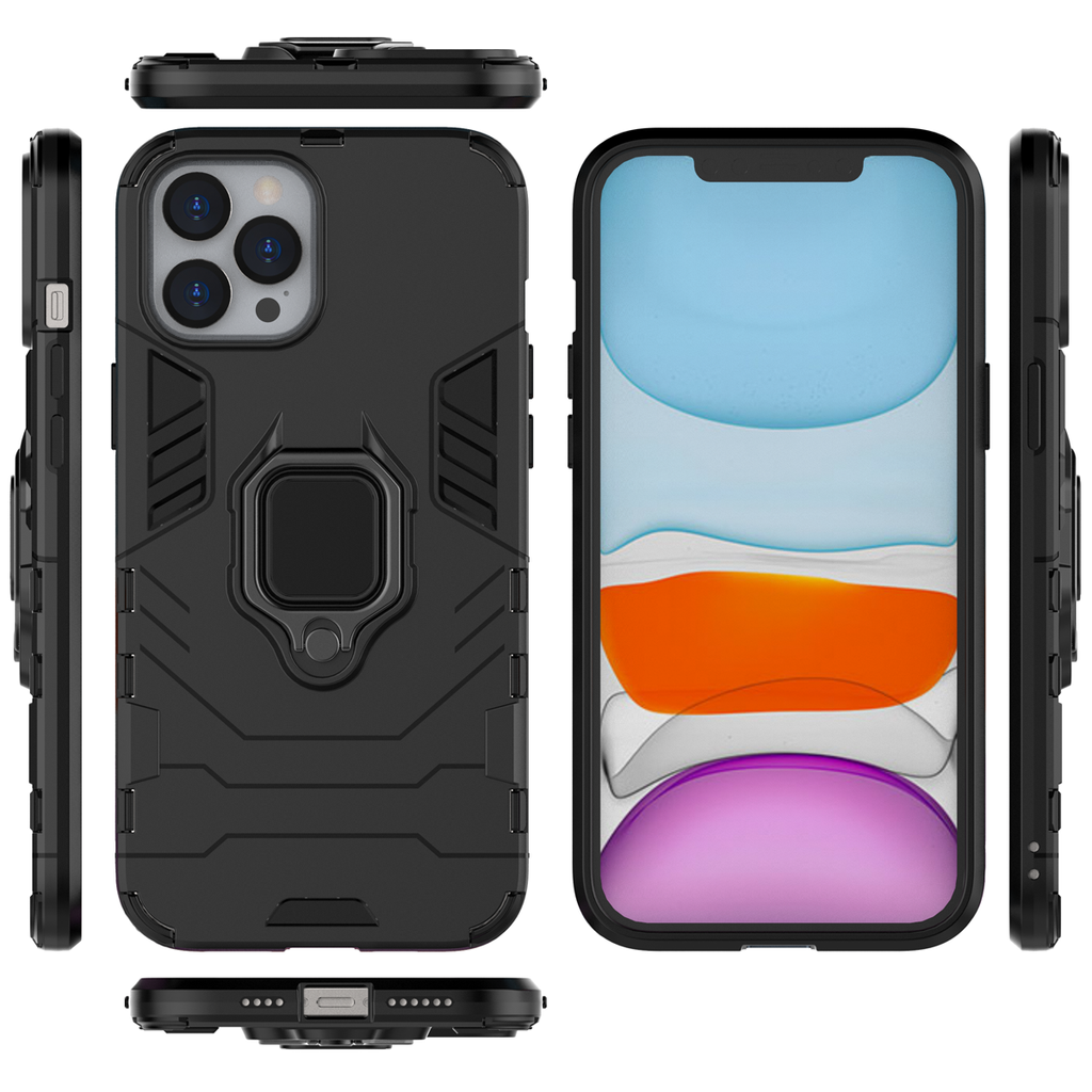 iPhone 12 Pro Max Rugged Tough Case Shockproof Hybrid Cover BLACK