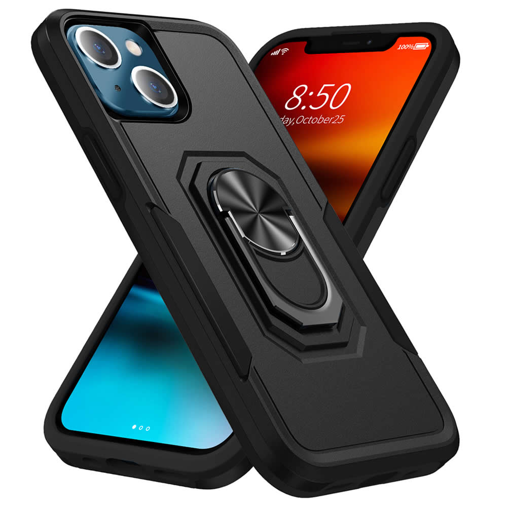 iPhone 13 Heavy Duty Case Rugged Tough Dual Layer Shockproof Cover BLACK