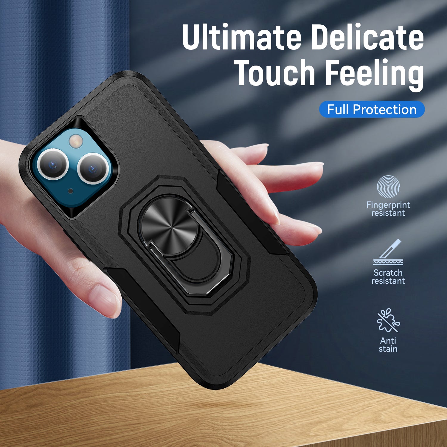 iPhone 13 Heavy Duty Case Rugged Tough Dual Layer Shockproof Cover BLACK