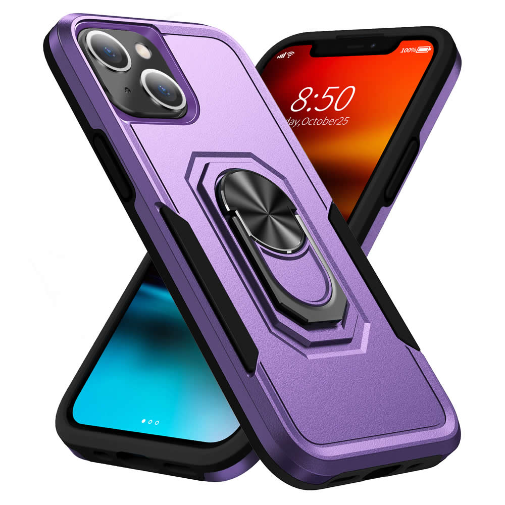 iPhone 15 Plus Heavy Duty Case Rugged Tough Dual Layer Shockproof Cover PURPLE