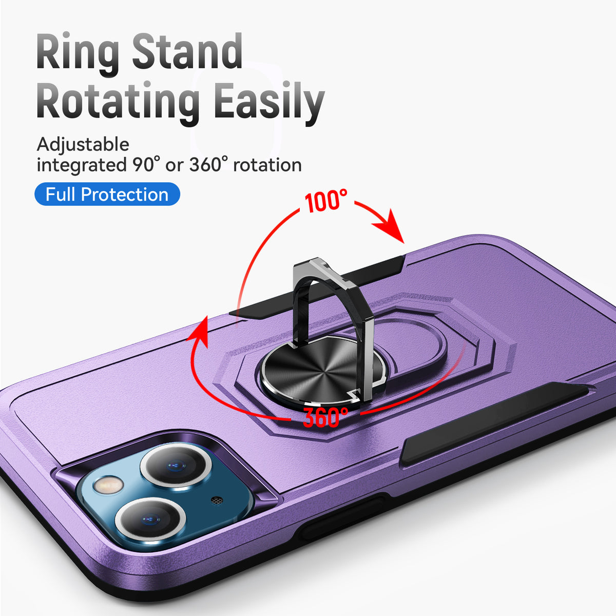 iPhone 15 Plus Heavy Duty Case Rugged Tough Dual Layer Shockproof Cover PURPLE