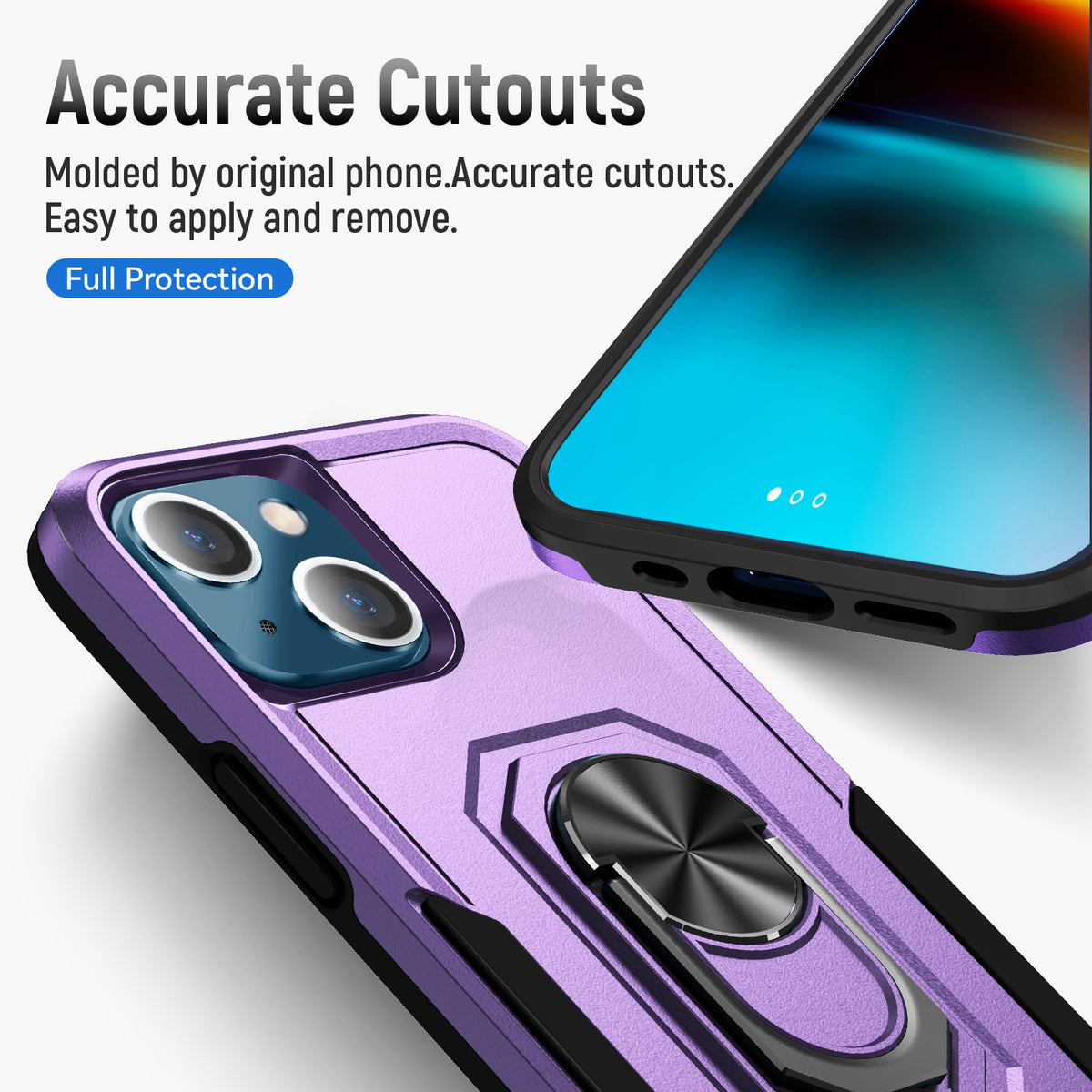 iPhone 15 Plus Heavy Duty Case Rugged Tough Dual Layer Shockproof Cover PURPLE