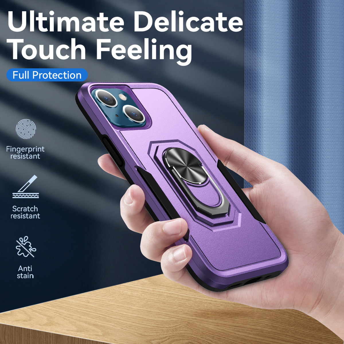 iPhone 15 Plus Heavy Duty Case Rugged Tough Dual Layer Shockproof Cover PURPLE