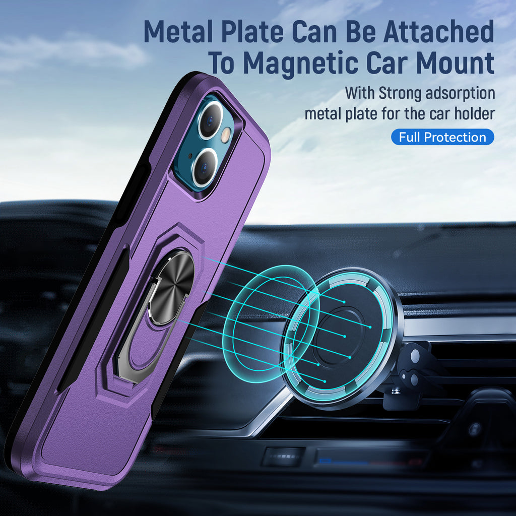 iPhone 15 Plus Heavy Duty Case Rugged Tough Dual Layer Shockproof Cover PURPLE