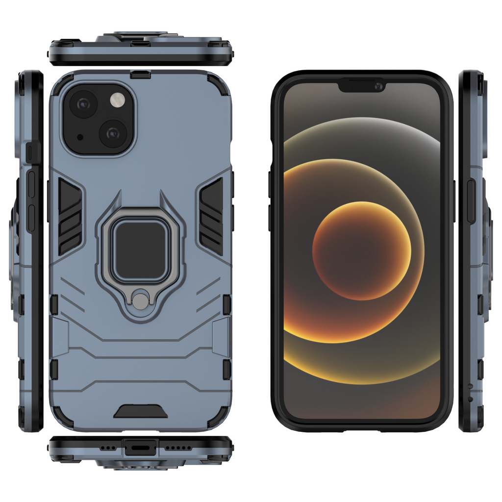 iPhone 13 Rugged Tough Case Shockproof Hybrid Cover BLUE