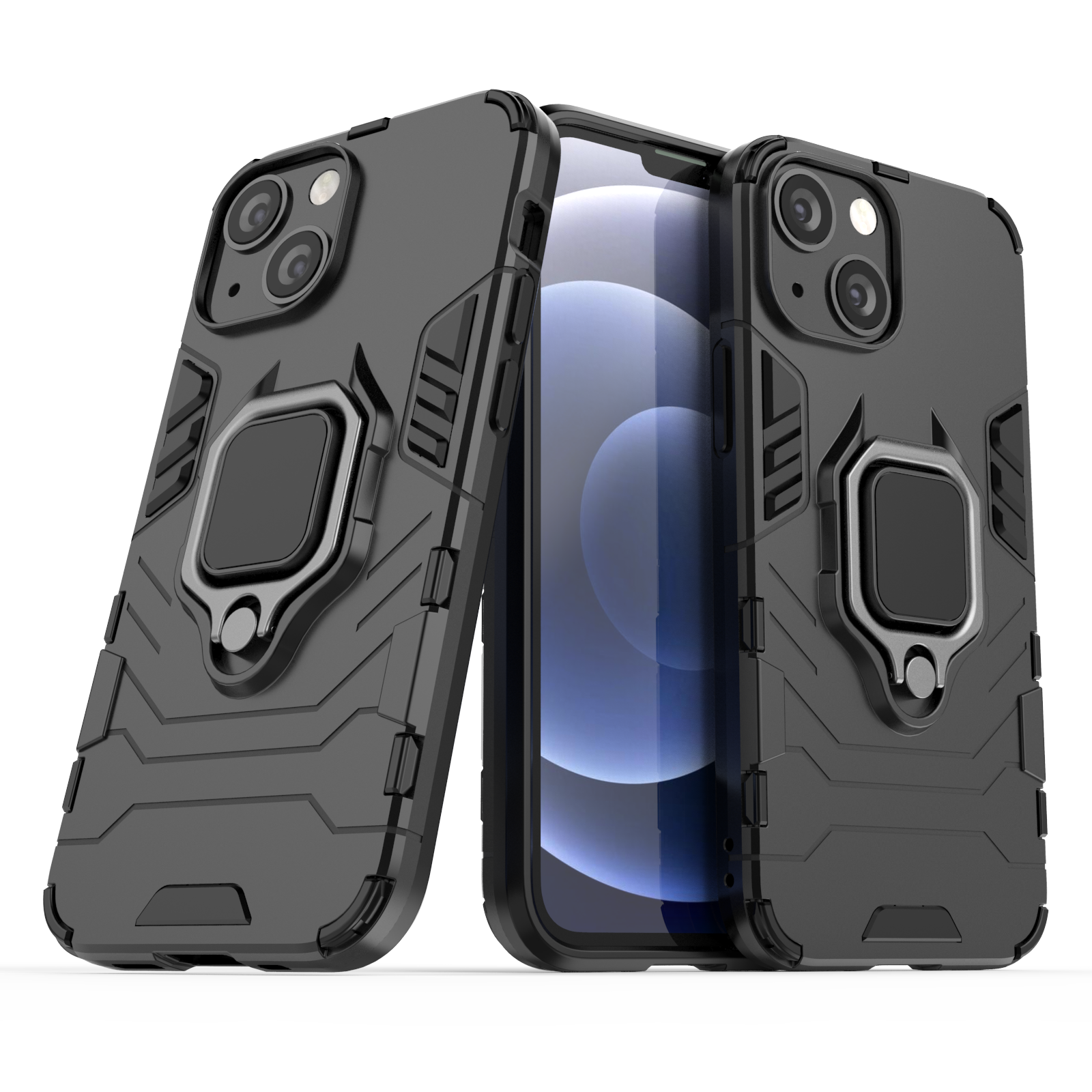 iPhone 13 Mini Rugged Tough Case Shockproof Hybrid Cover BLACK