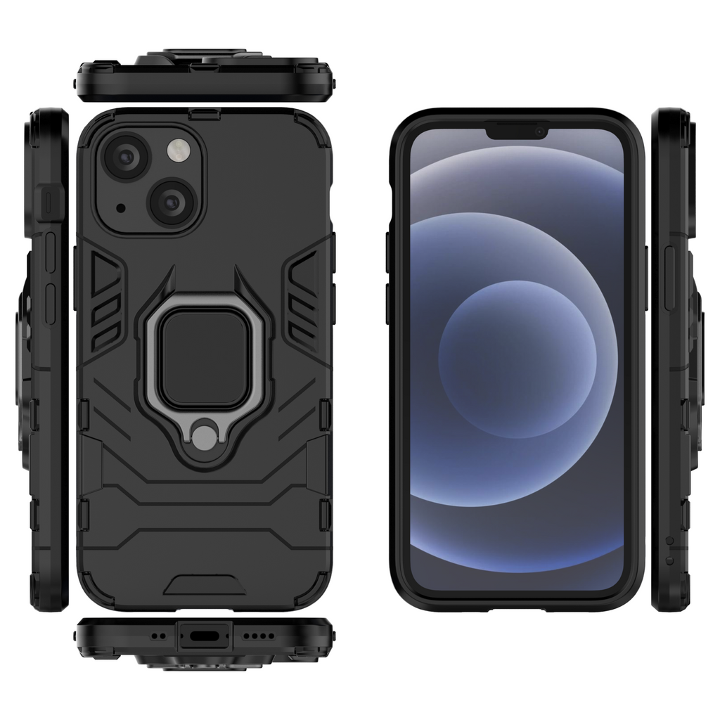 iPhone 13 Mini Rugged Tough Case Shockproof Hybrid Cover BLACK