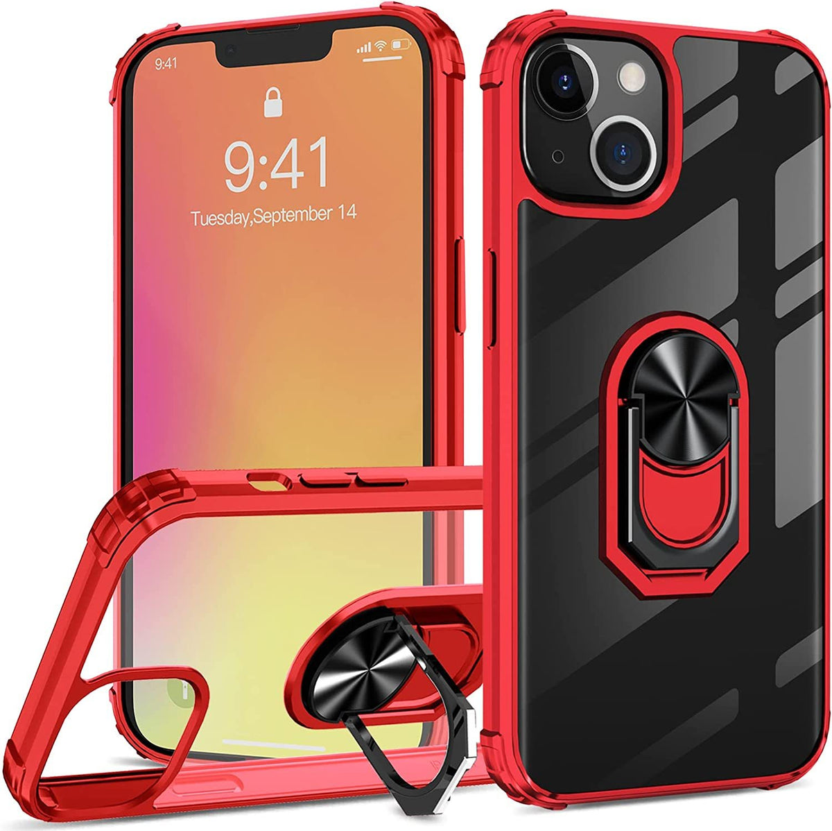 iPhone 14 Plus Rugged Tough Case Shockproof Hybrid Cover RED